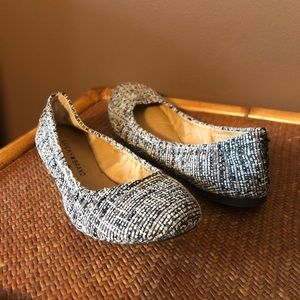 Lucky Brand Tweed Ballet Flats Grey Black 5.5